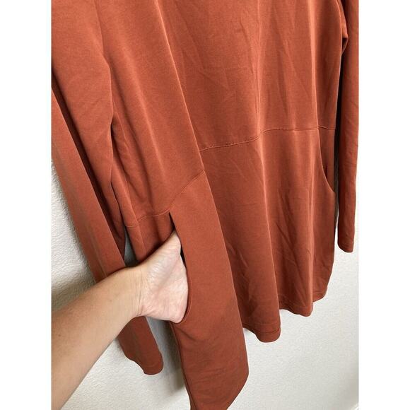 Soft Surroundings orange tunic size small front pocket long sleeve flowy casual - Picture 2 of 6